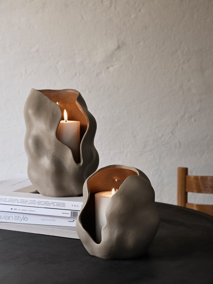 Hekla lysestage Ø16 cm, Dove grey Broste Copenhagen
