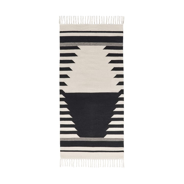 Iselin tæppe 70x140 cm - Black-off white - Broste Copenhagen