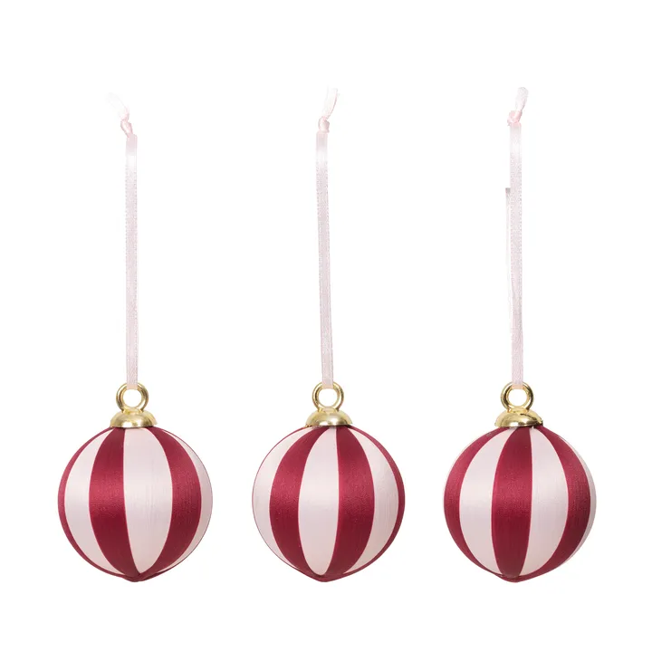 Joy julekugle - Deep Red-Soft Pink - Broste Copenhagen