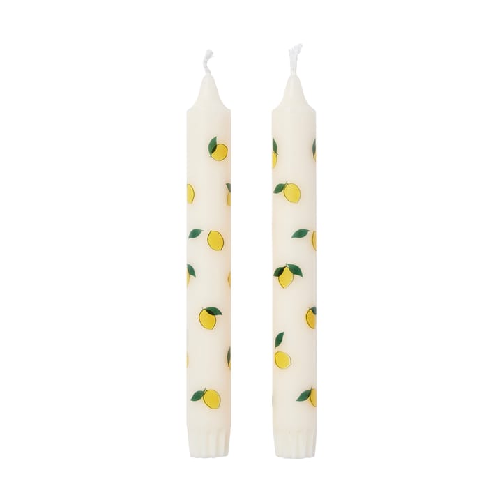 Lemon kronlys 2 pk - White-yellow - Broste Copenhagen
