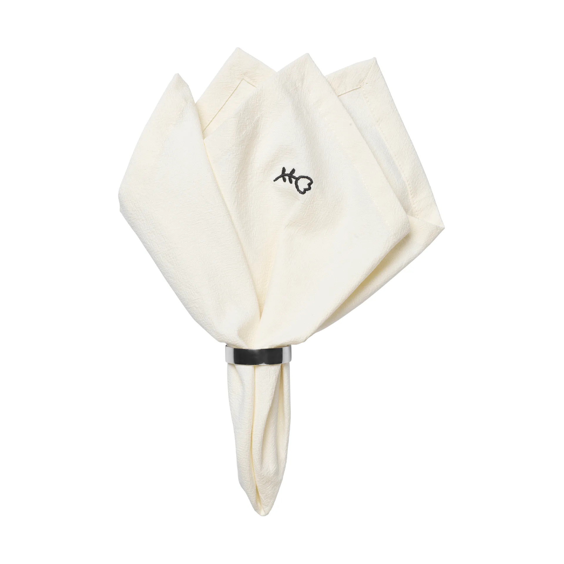 Mai stofserviet 45x45 cm, Black-off white Broste Copenhagen