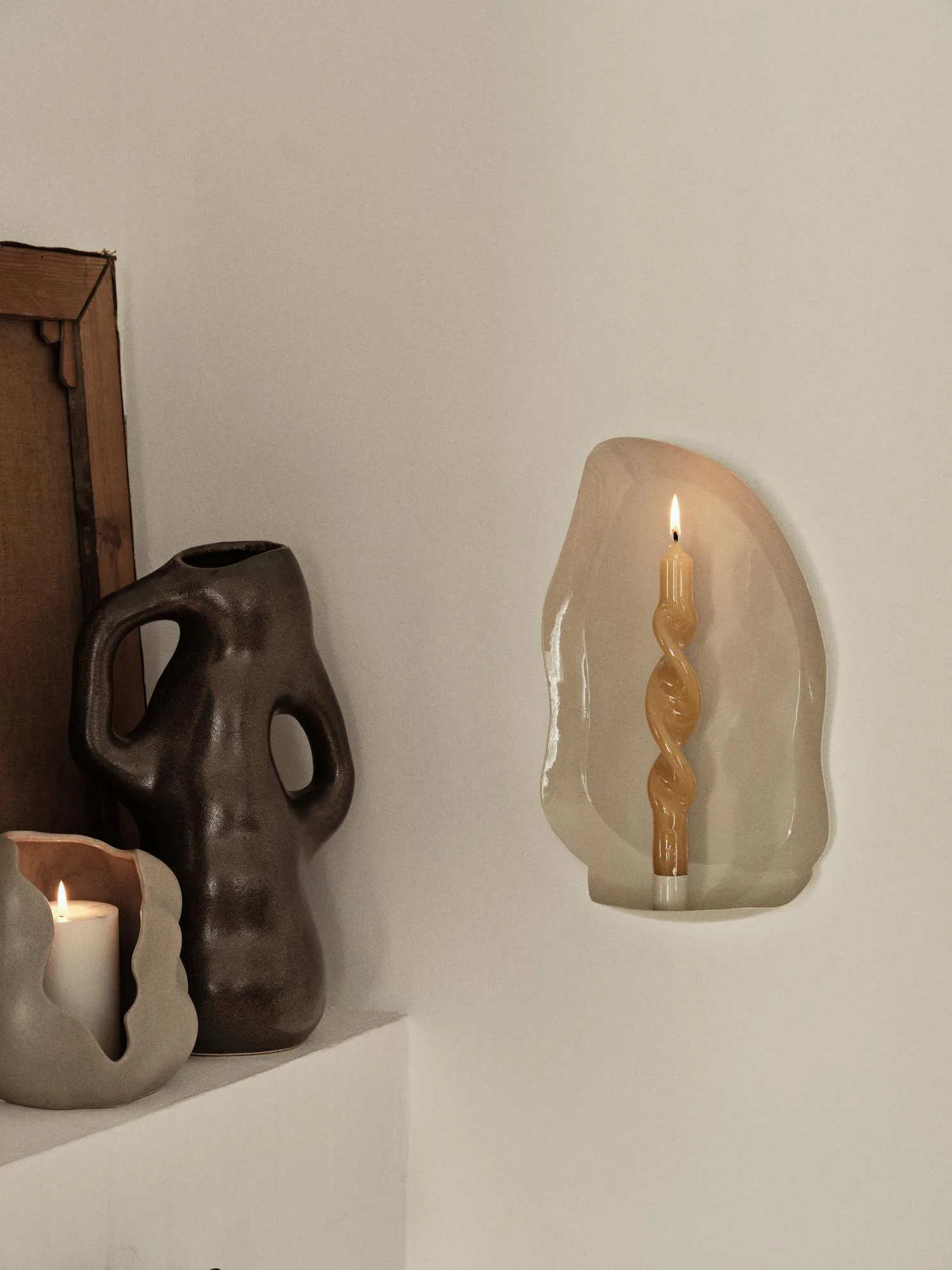 Mie væglysestage 20x30 cm, Grey Broste Copenhagen