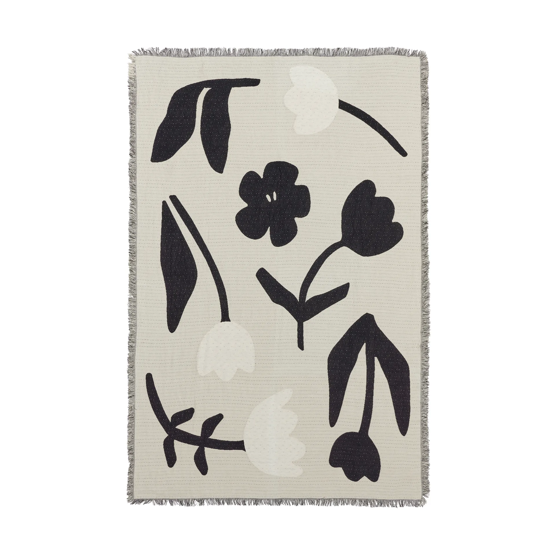 Rosita plaid 130x180 cm, Black-off white Broste Copenhagen