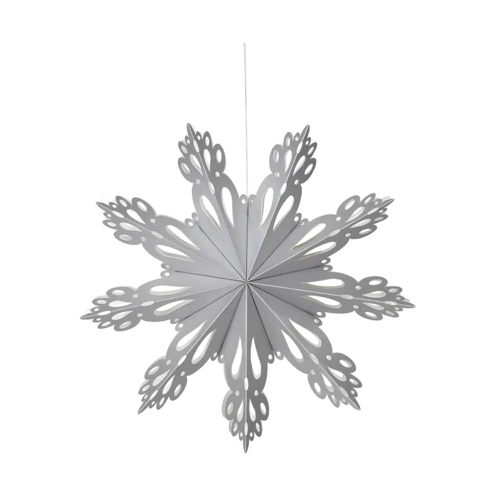Snowflake adventsstjerne - Sølv, M - Broste Copenhagen