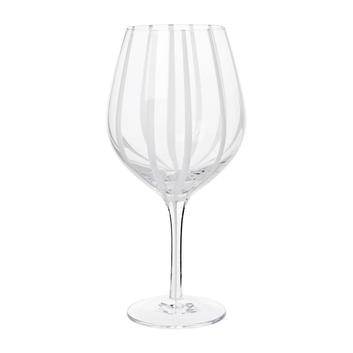 Stripe rødvinsglas 65 cl - Clear/White stripes - Broste Copenhagen