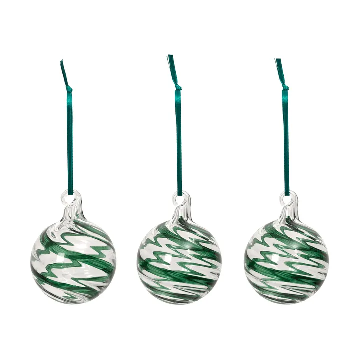 Swirl julekugle - Deep Forest-Clear - Broste Copenhagen