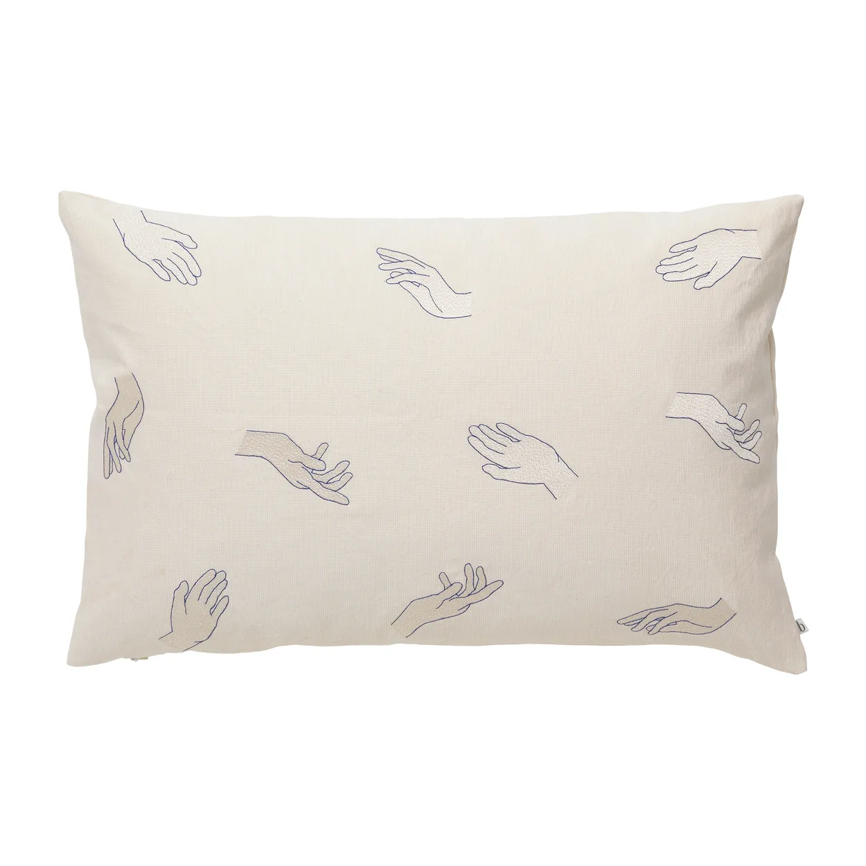 Broste Copenhagen Touch pudebetræk 40x60 cm Intense blue-off white