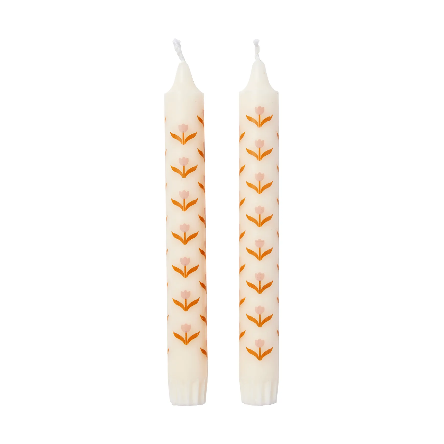 Tulip kronlys 2 pk, White-soft pink Broste Copenhagen