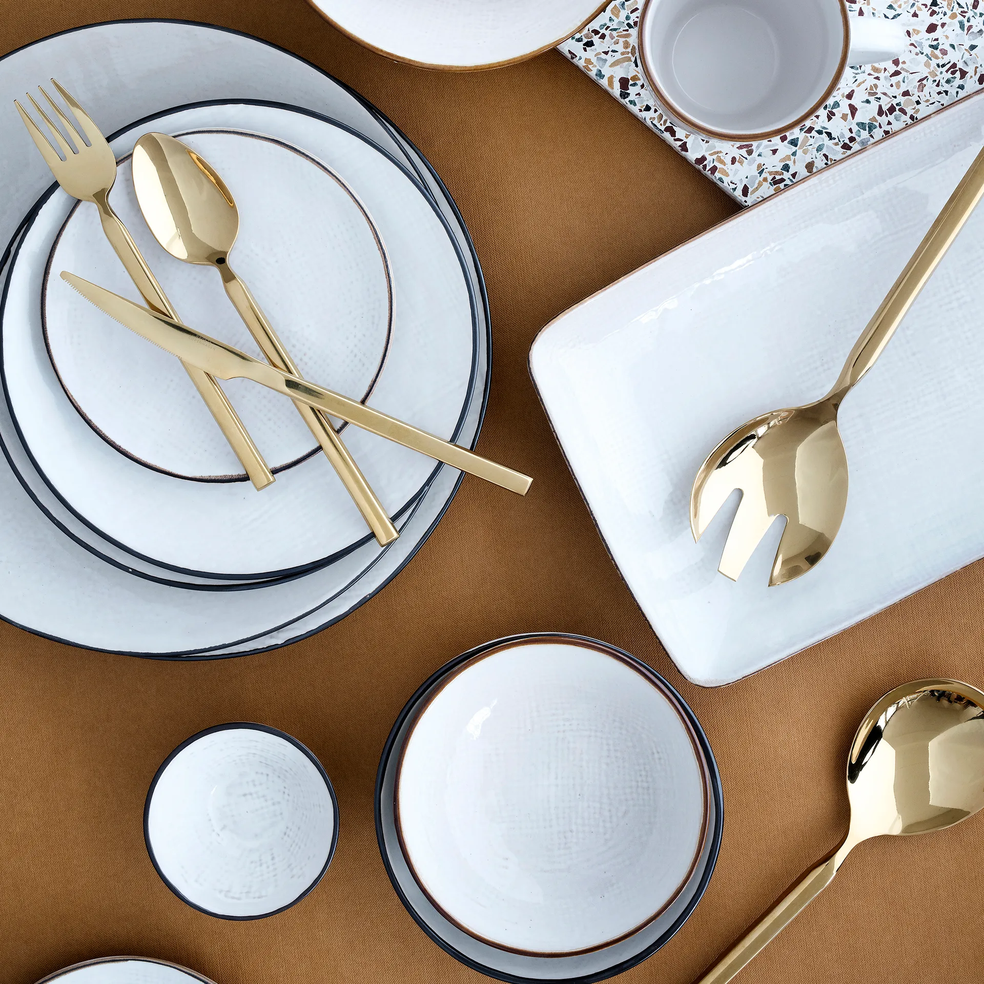 Tvis gaffel 4-pack, guld Broste Copenhagen