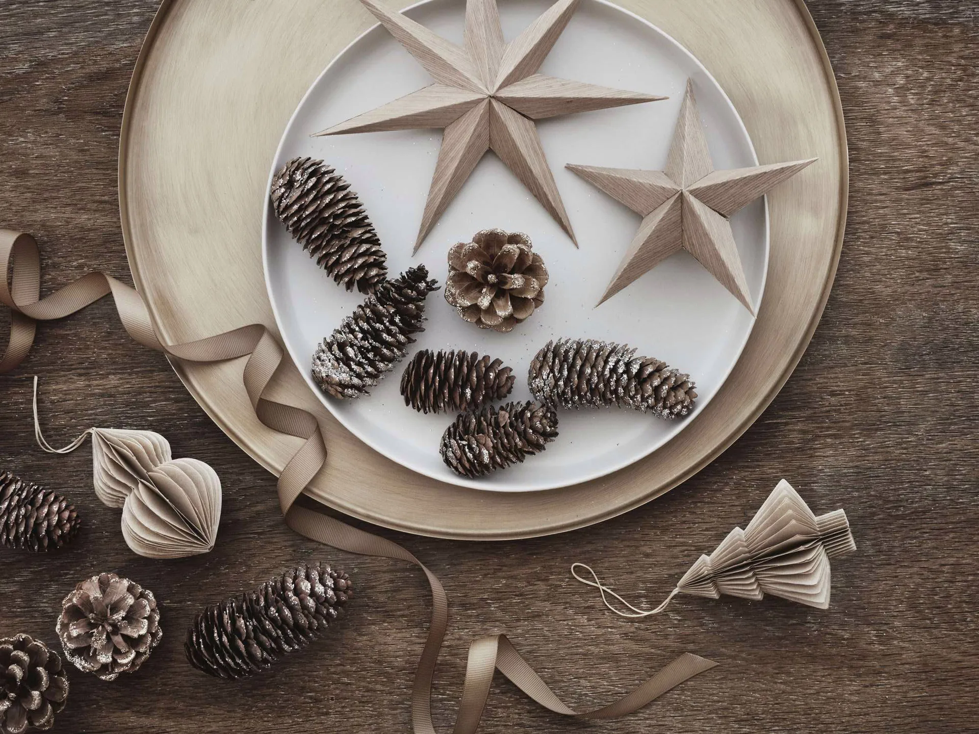 Venice træstjerne Ø20 cm, Natural Broste Copenhagen