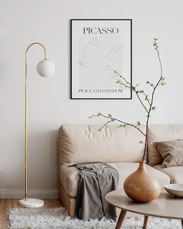 Bellagio gulvlampe 163 cm - Messing-hvid - By Rydéns