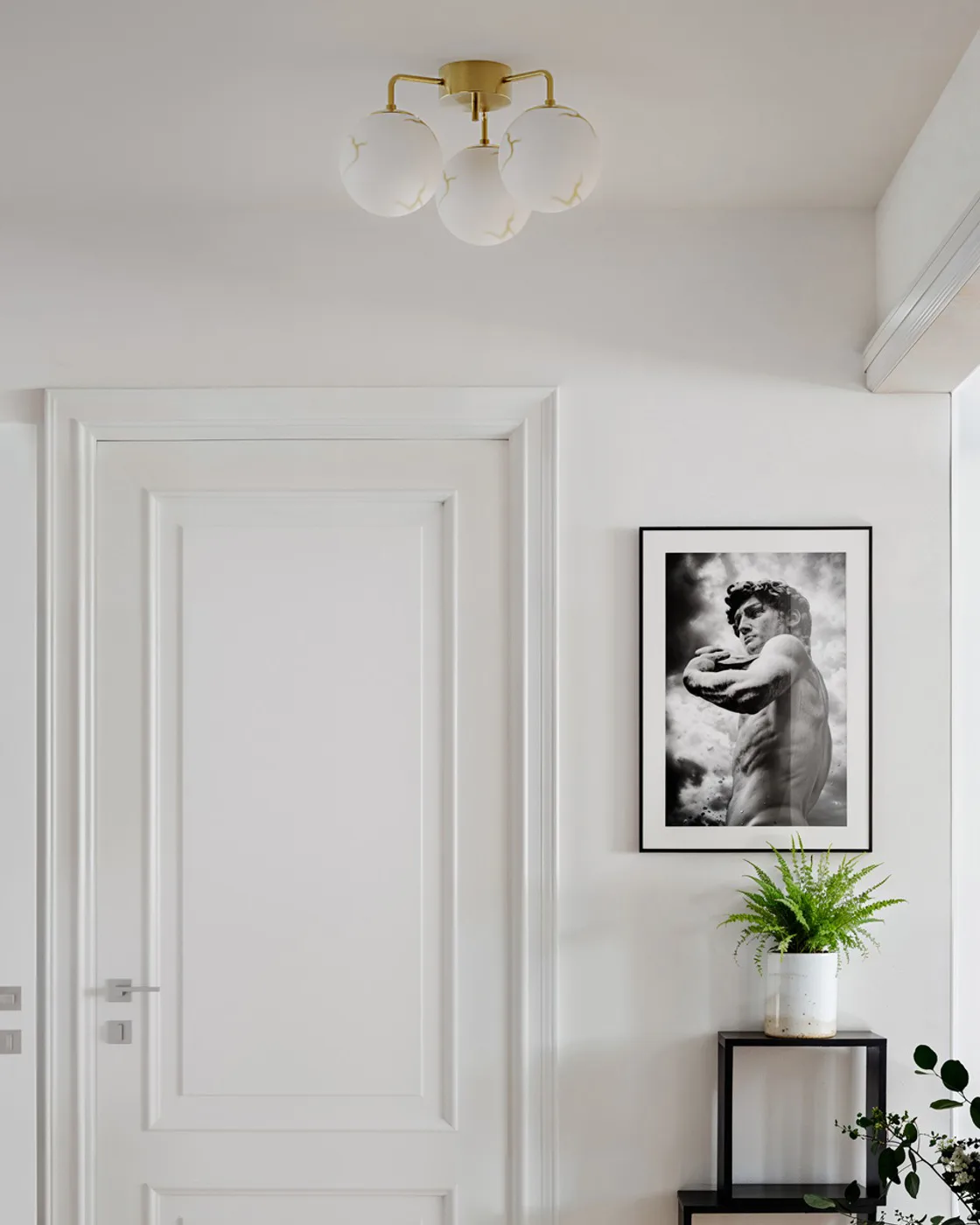 Bellagio plafond 3-lite, Messing-hvid By Rydéns