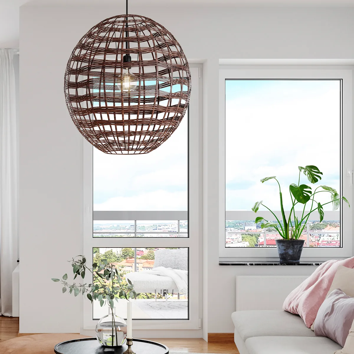 Broom loftslampe Ø60 cm, Kaffe By Rydéns