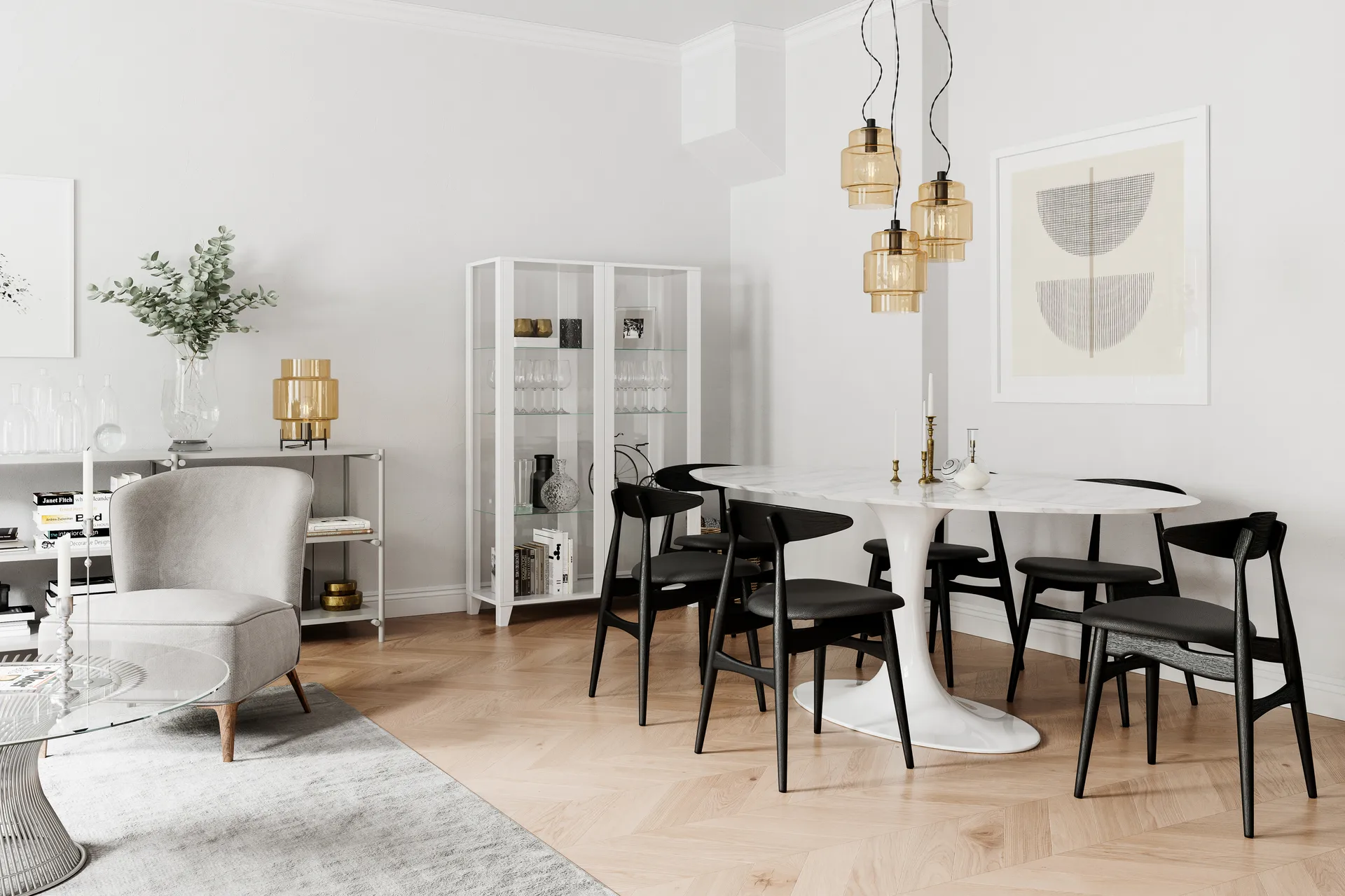 Ebbot pendel m/3 lyskilder, Smoke By Rydéns