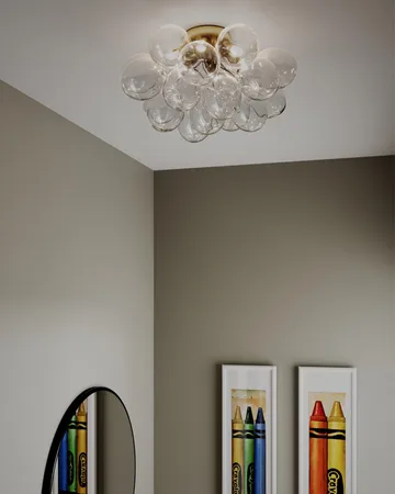 Gross loftlampe Ø50 cm - Messing-klar - By Rydéns