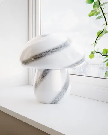 Mira Mushroom bordlampe 30 cm - Hvid-sort - By Rydéns