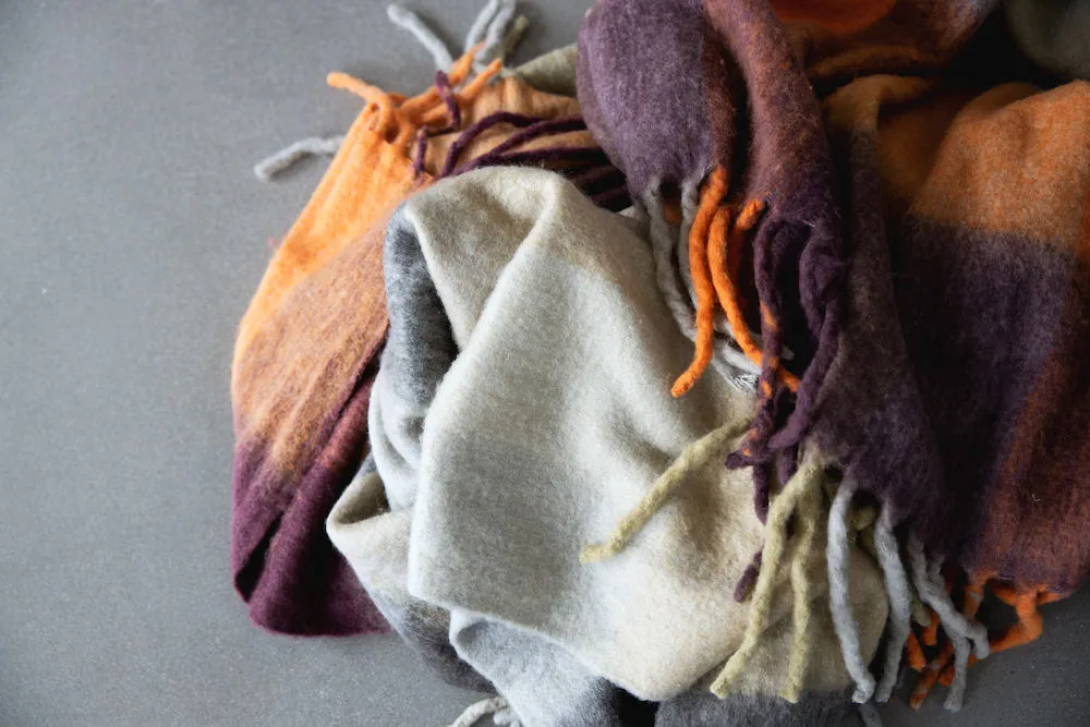 Check plaid, Mixed orange Byon