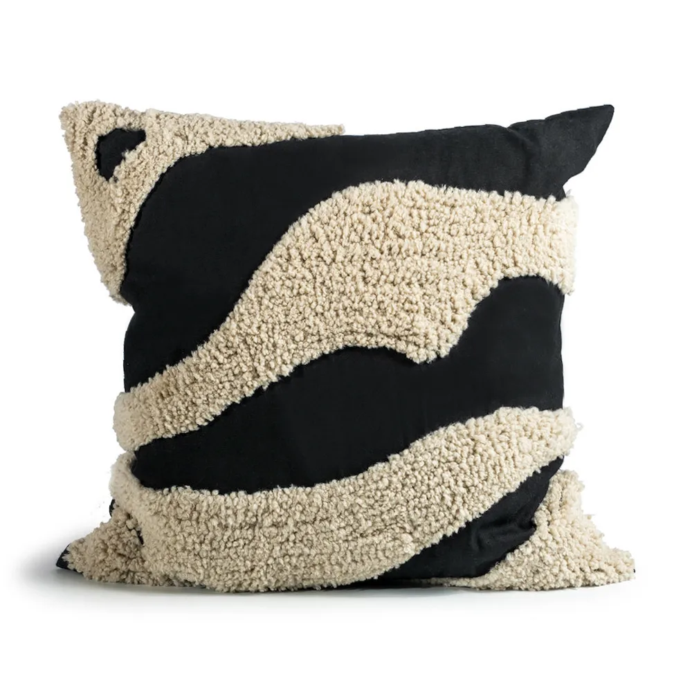 Byon Fluffy pude 50x50 cm Black/Beige, 50x50 cm