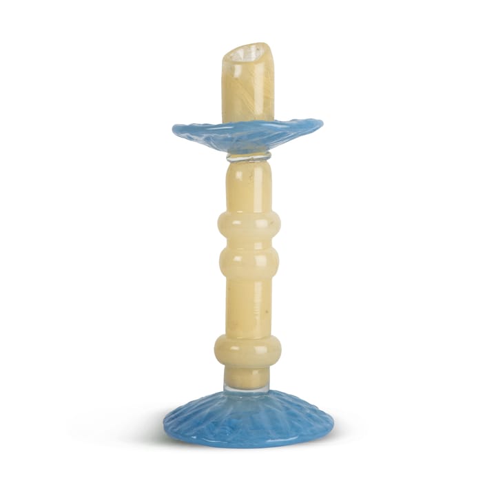 Lara lysestage M 26 cm - Lys beige-lyseblå - Byon