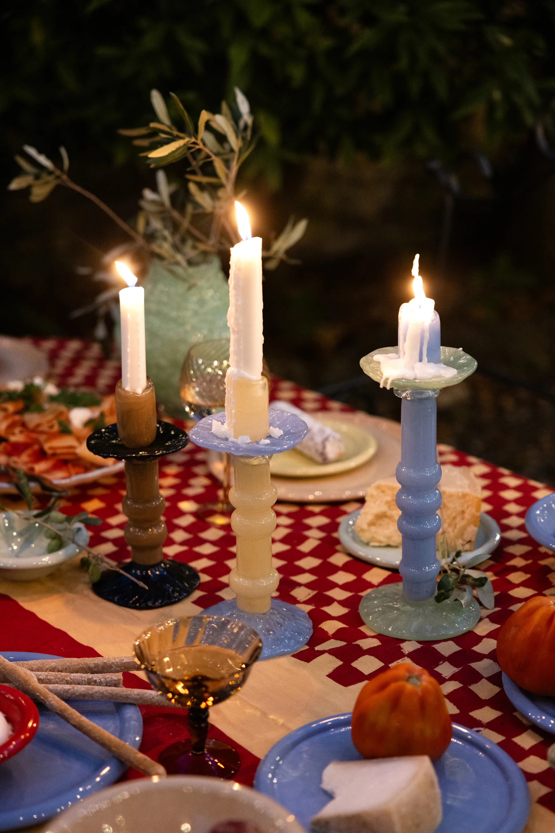 Lara lysestage S 22 cm, Beige-sort Byon