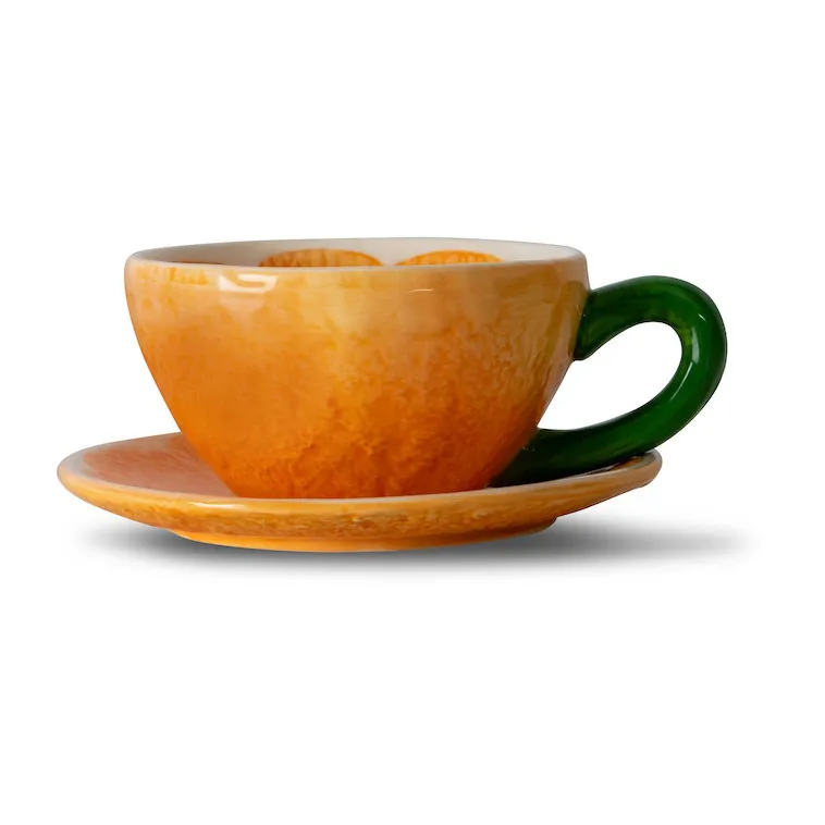 Mandarie kop med underkop 25 cl, Orange Byon
