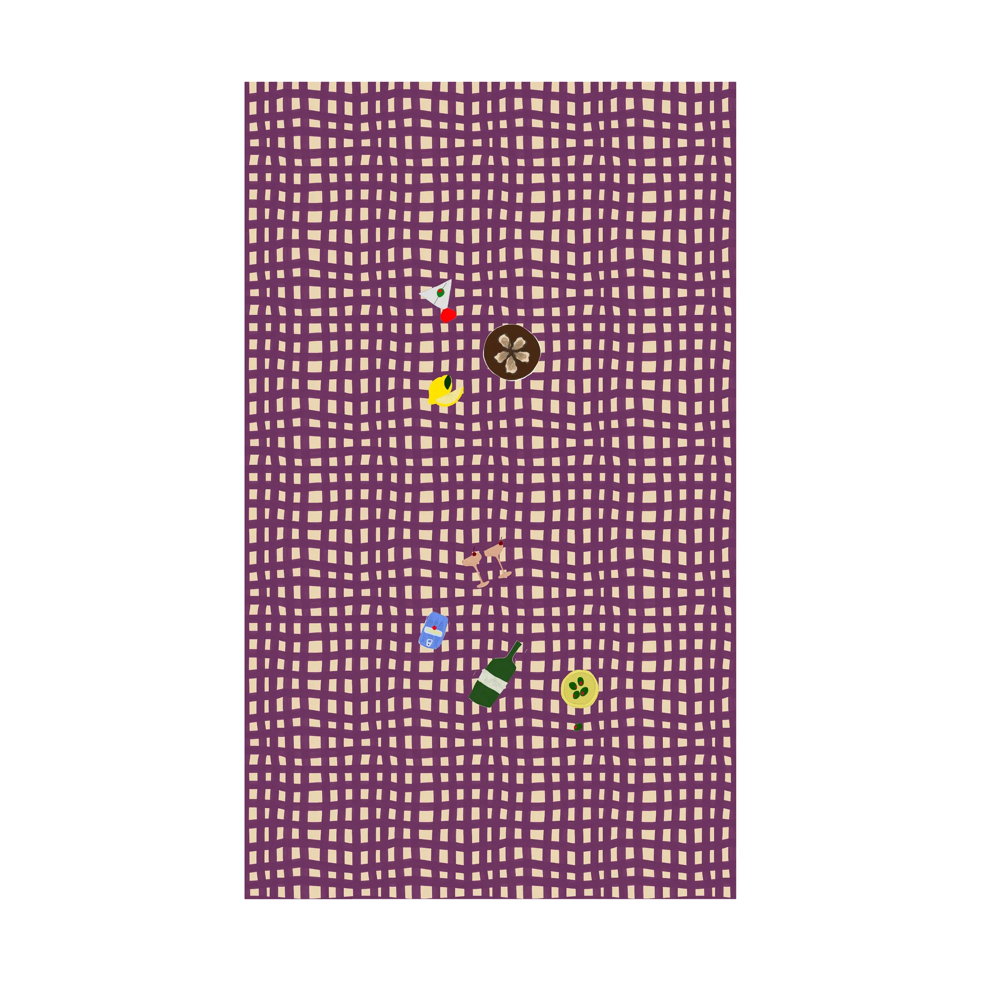 Sera dug, Blomme (lilla), 150x280 cm Byon