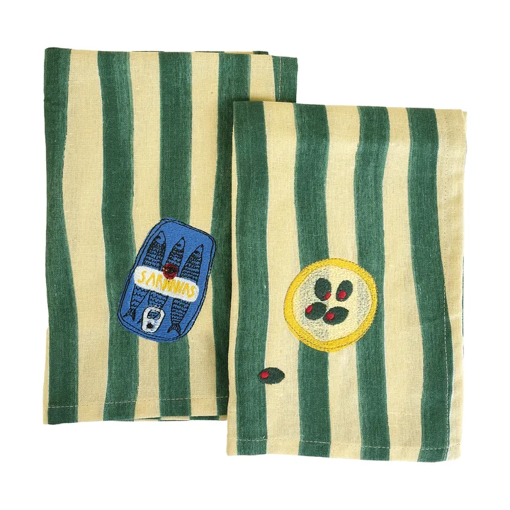Sera serviet 2-pak - Grøn, 45x45 cm - Byon