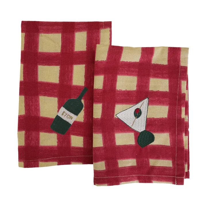 Sera serviet 2-pak - Rød, 45x45 cm - Byon