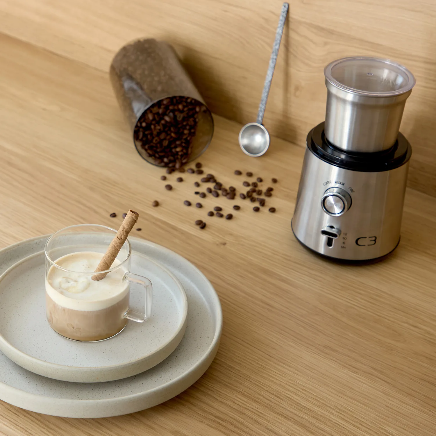 Design Kaffekværn CG700 85 g, Børstet rustfrit stål C3