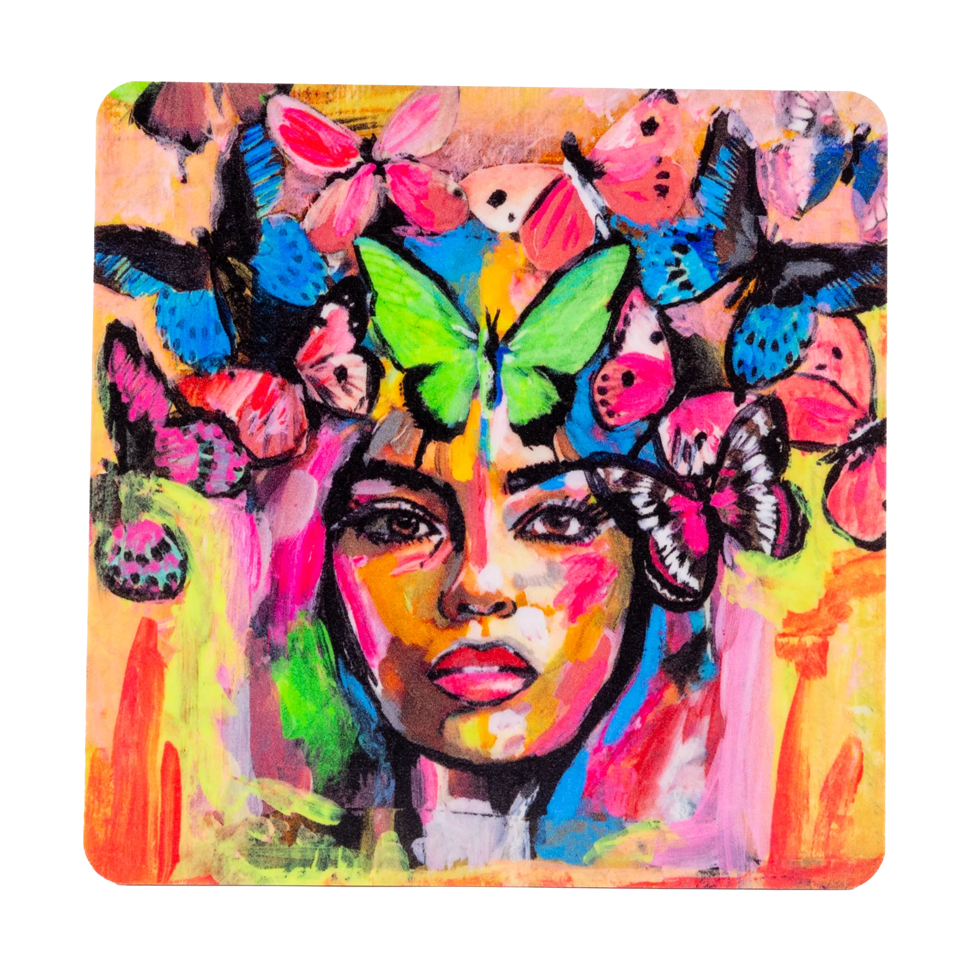 Coming back to life glasunderlag 9x9 cm, Flerfarvet Carolina Gynning