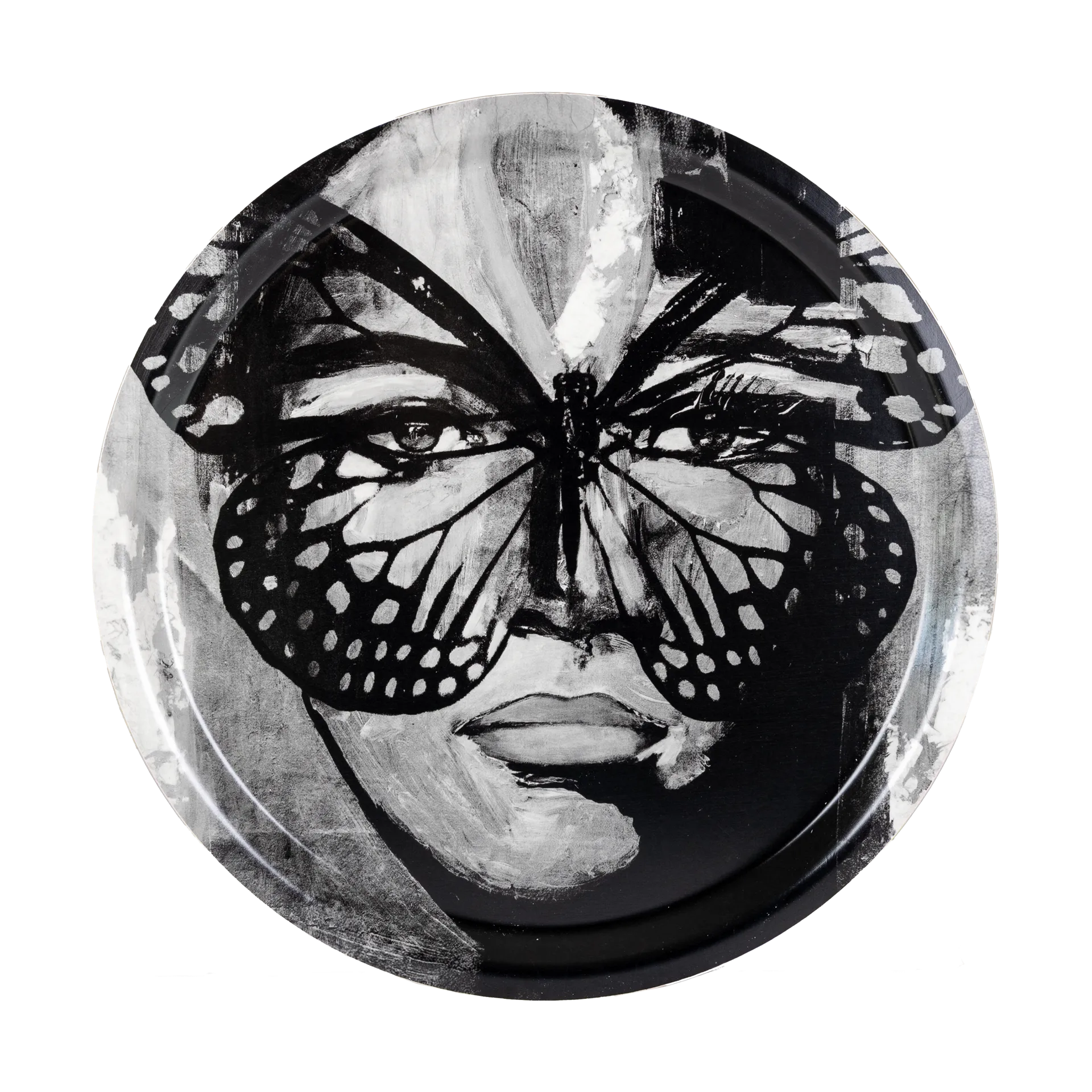 Golden Butterfly bakke Ø31 cm, Black-white Carolina Gynning