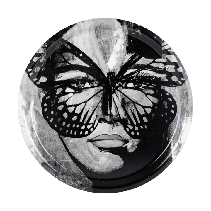 Golden Butterfly bakke Ø31 cm - Black-white - Carolina Gynning