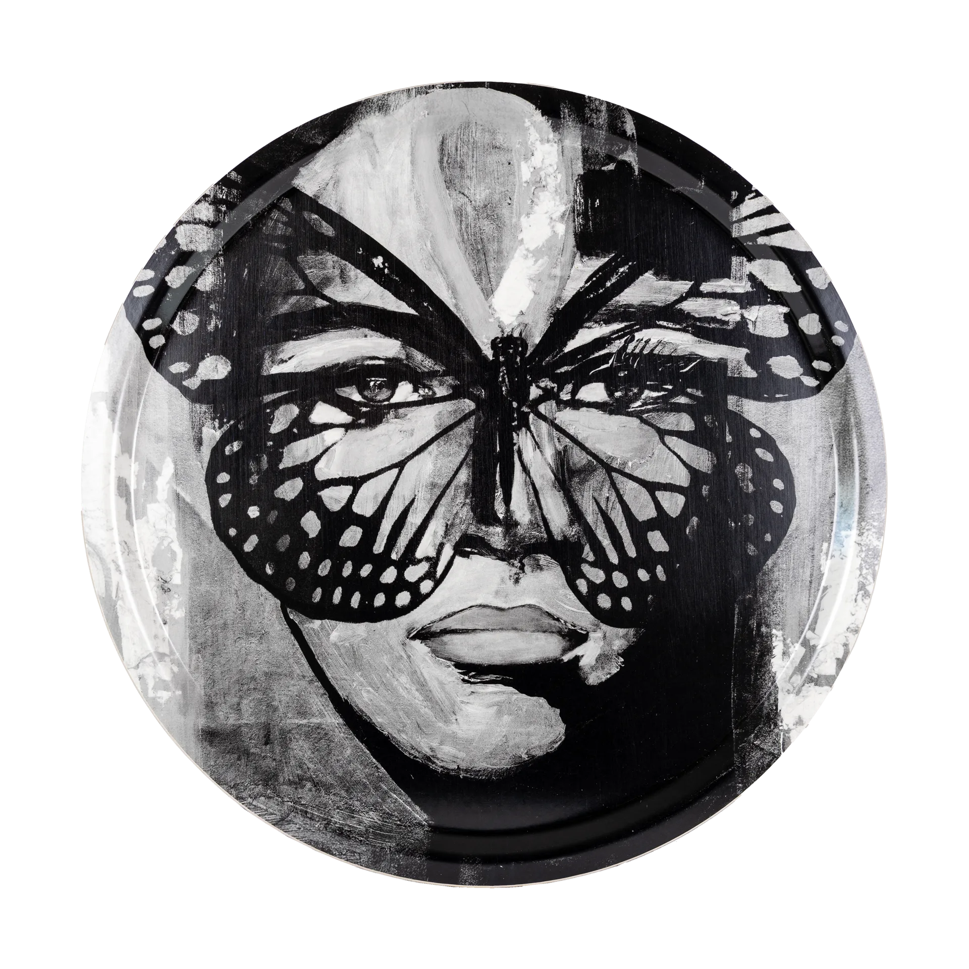 Golden Butterfly bakke Ø46 cm, Black-white Carolina Gynning