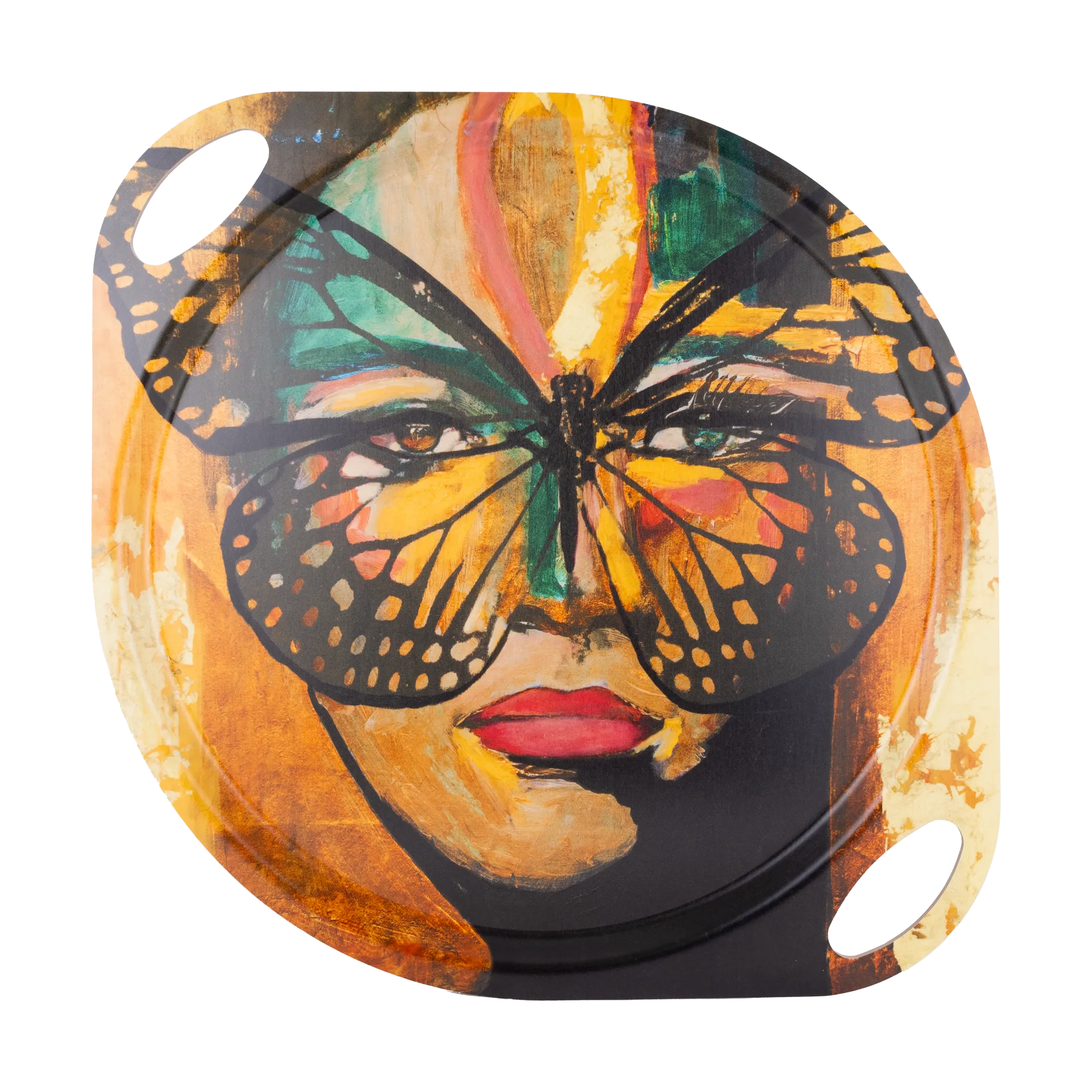 Golden Butterfly bakke med håndtag 38x47 cm, Orange-black Carolina Gynning