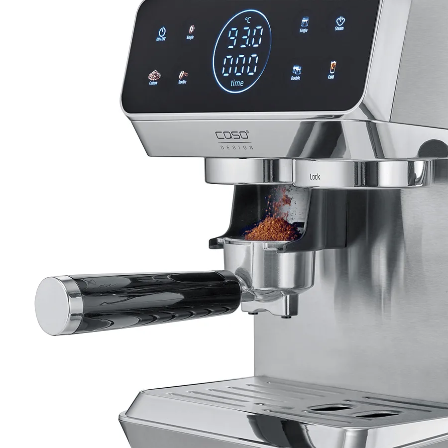 Caso Gourmet espressomaskine med kværn, Stål Caso