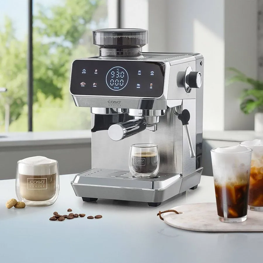 Caso Gourmet espressomaskine med kværn, Stål Caso