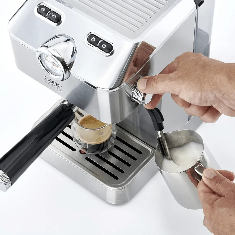 Caso Gourmet espressomaskine, Sølv Caso