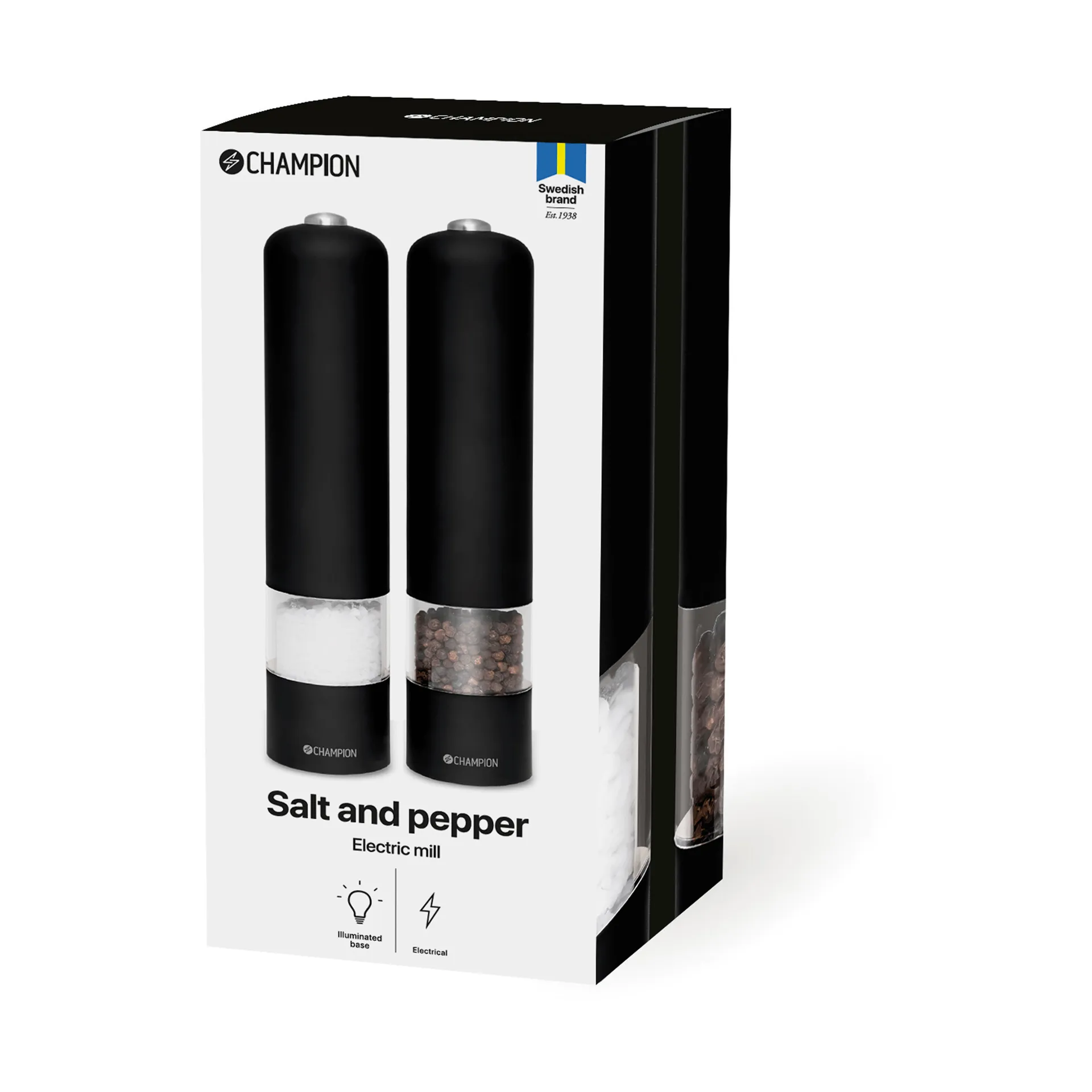 Champion SPK120 salt- og peberkværn sæt, Matsort Champion