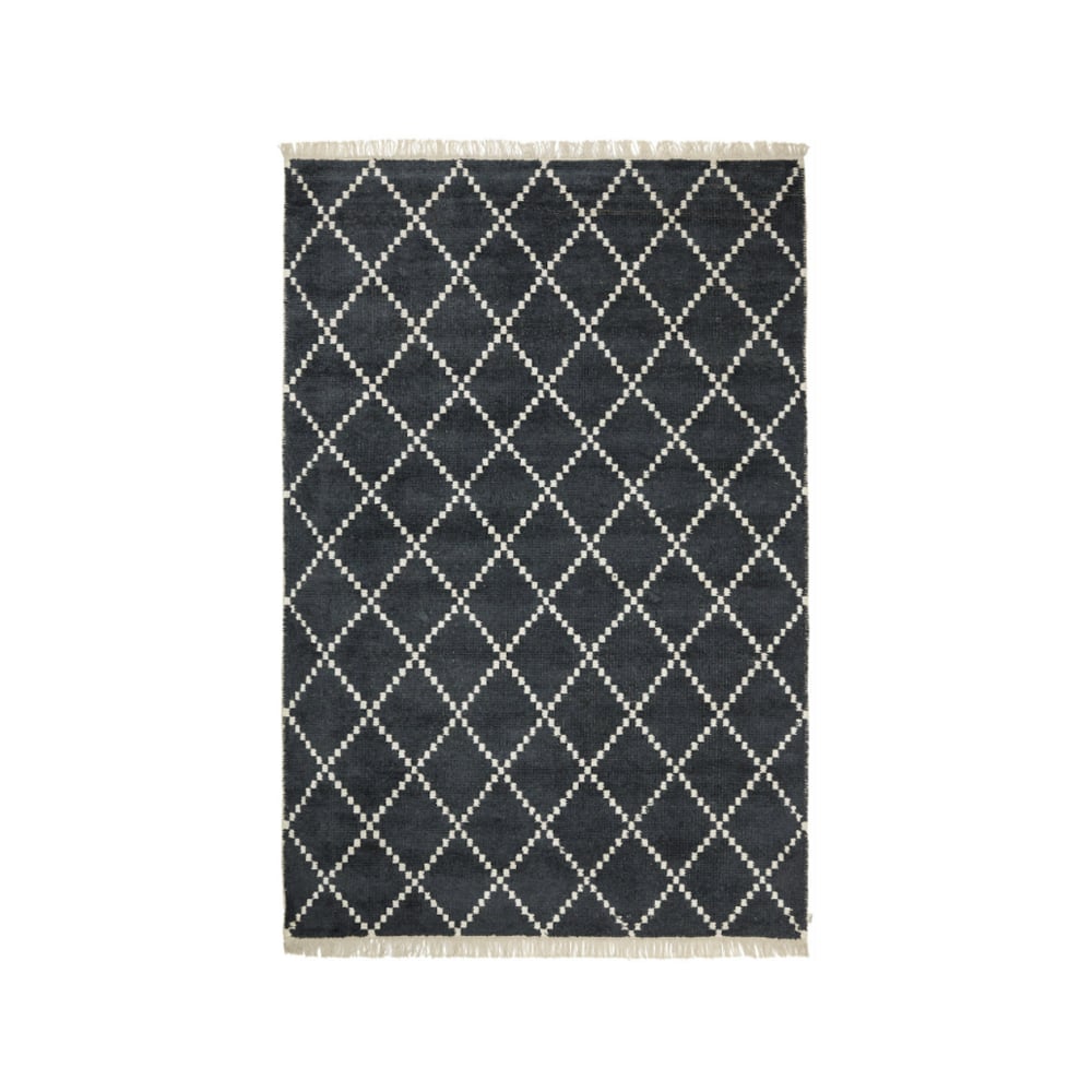 Chhatwal & Jonsson Kochi tæppe black/offwhite bambus/silke 230×320 cm