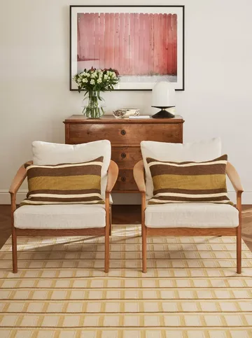 Mysore uldtæppe - Off White-Masala Yellow-Yellow, 180x270 cm - Chhatwal & Jonsson