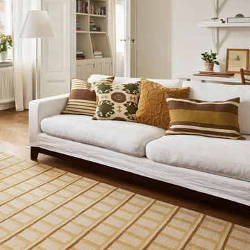 Mysore uldtæppe - Off White-Masala Yellow-Yellow, 230x320 cm - Chhatwal & Jonsson