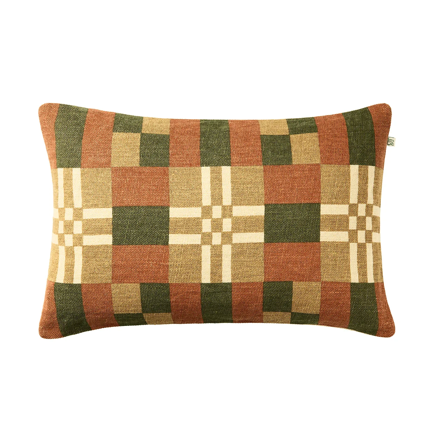 Ravi pudebetræk, Apricot Orange-Cactus Green-Khaki, 40x60 cm Chhatwal & Jonsson