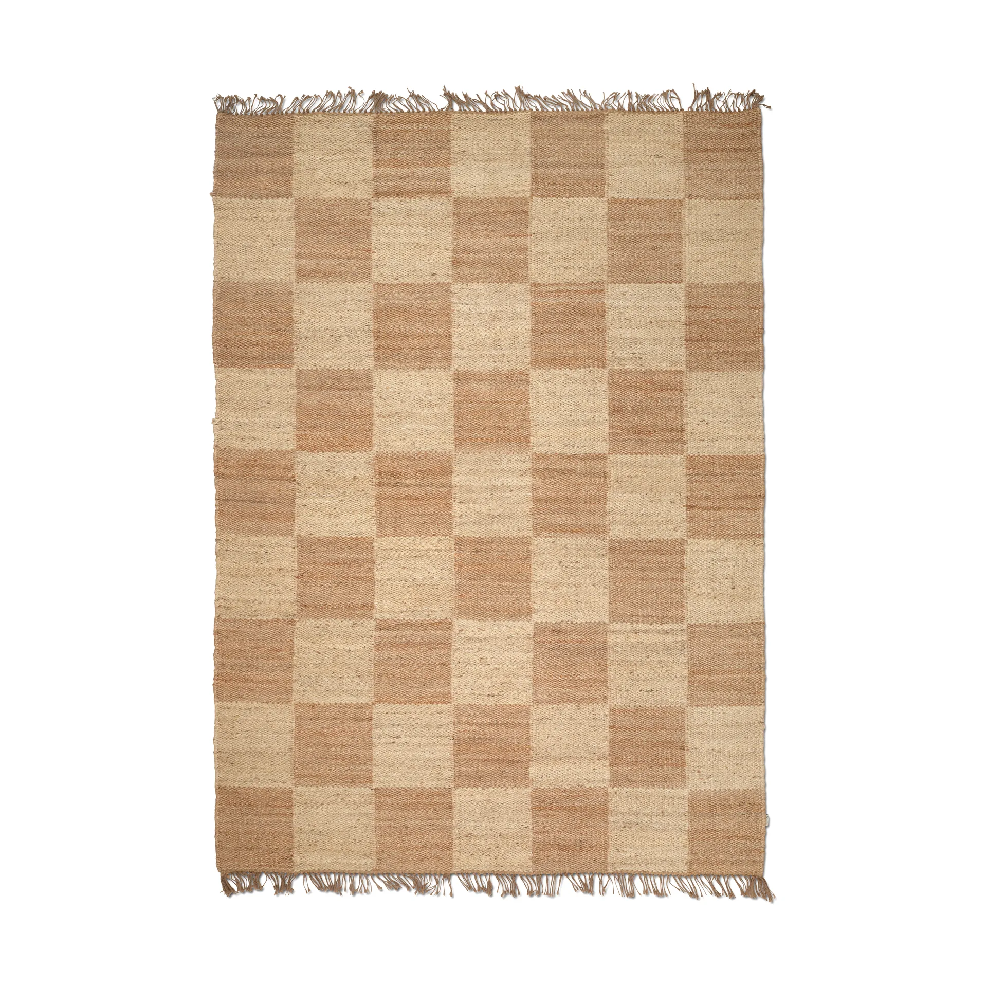 Jute Squares tæppe, Natural, 170x230 cm Classic Collection