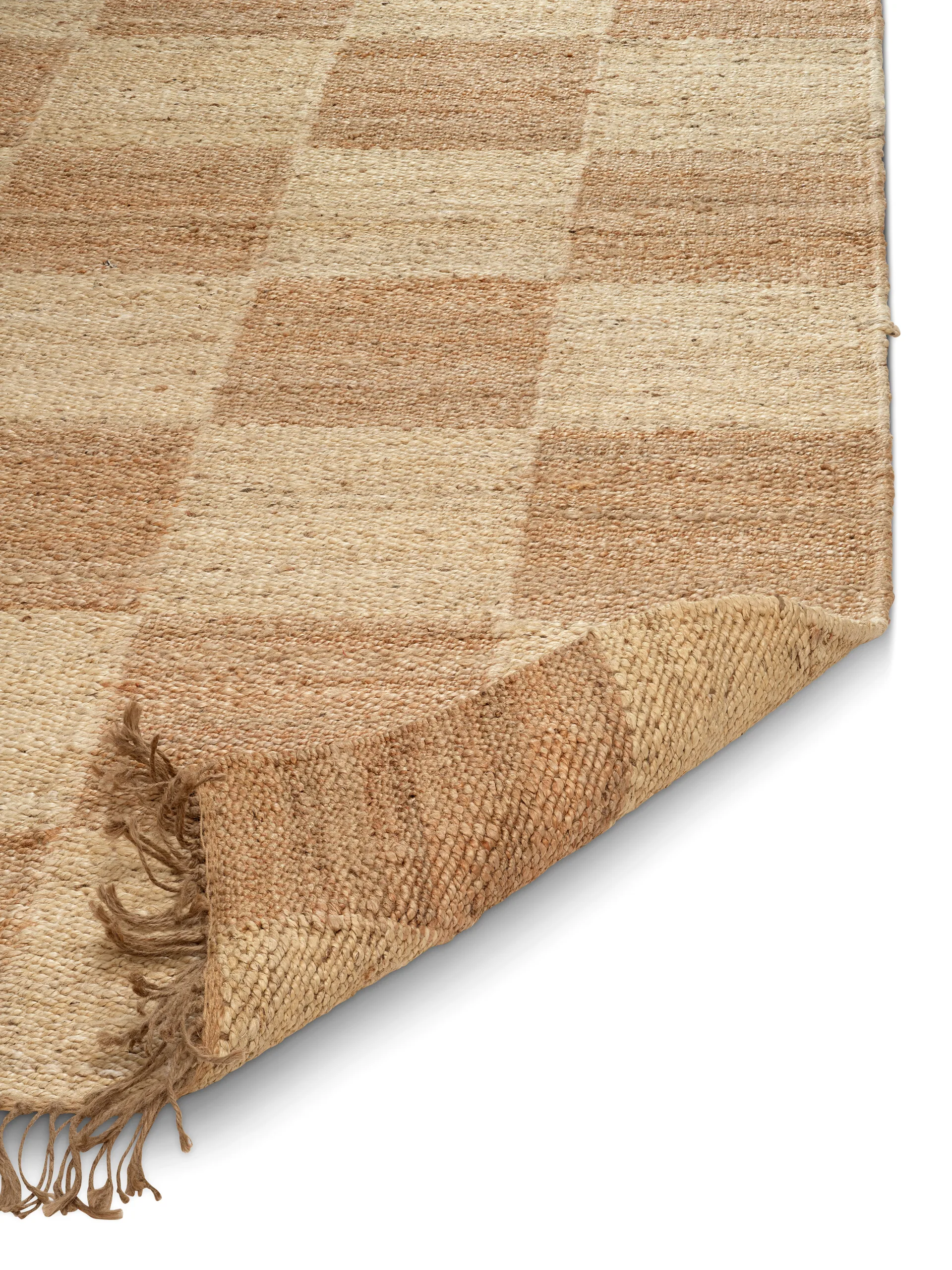 Jute Squares tæppe, Natural, 170x230 cm Classic Collection