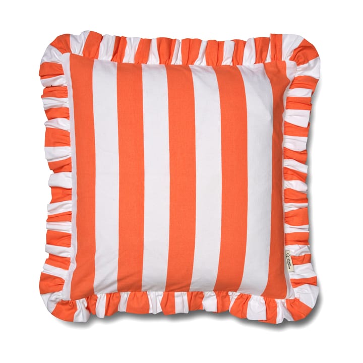 Kudebetræk Ruffle Stripes 50x50 cm - Coral - Classic Collection