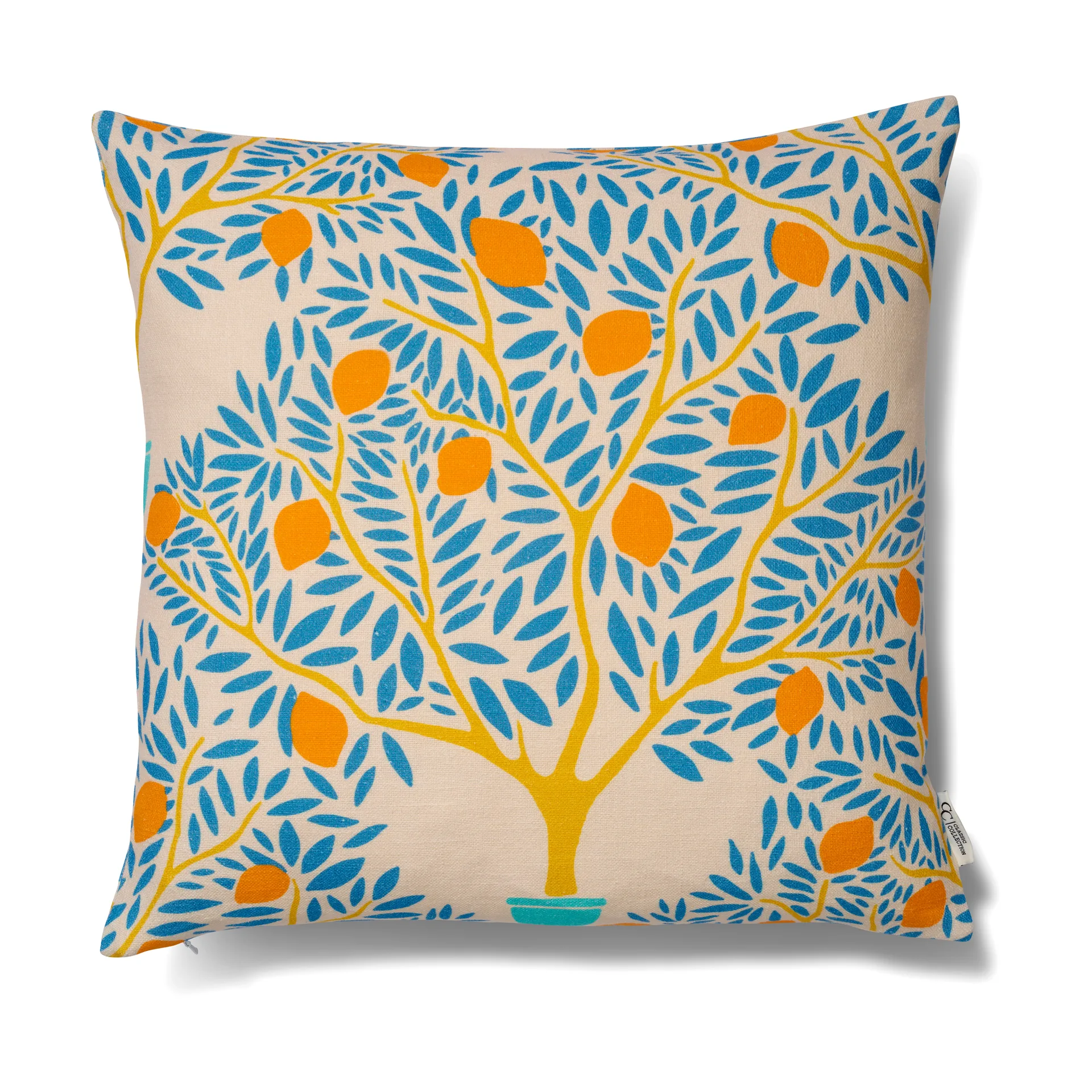 Lemon garden pudebetræk 50x50 cm, Blå Classic Collection