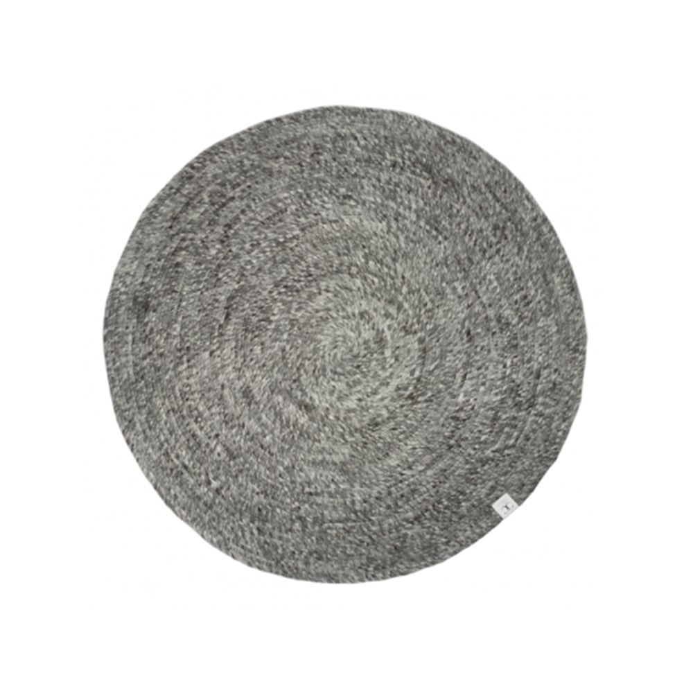 Classic Collection Merino tæppe rundt granit 160 cm