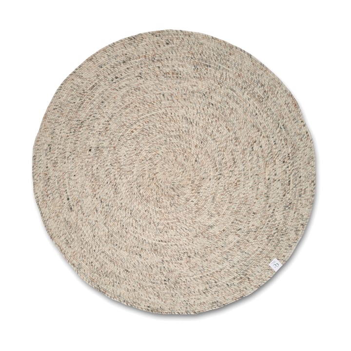 Merino uldtæppe rund Ø240 cm - Natural beige - Classic Collection