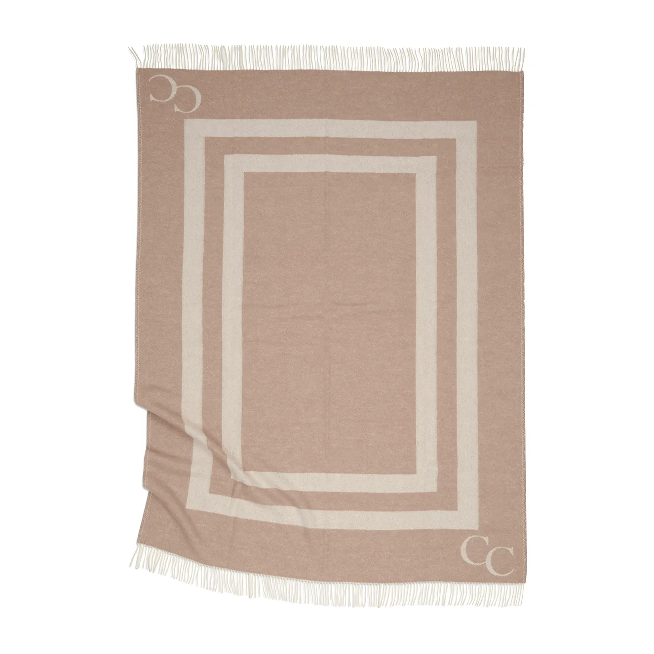 Monogram uldplaid 130x200 cm, Beige Classic Collection