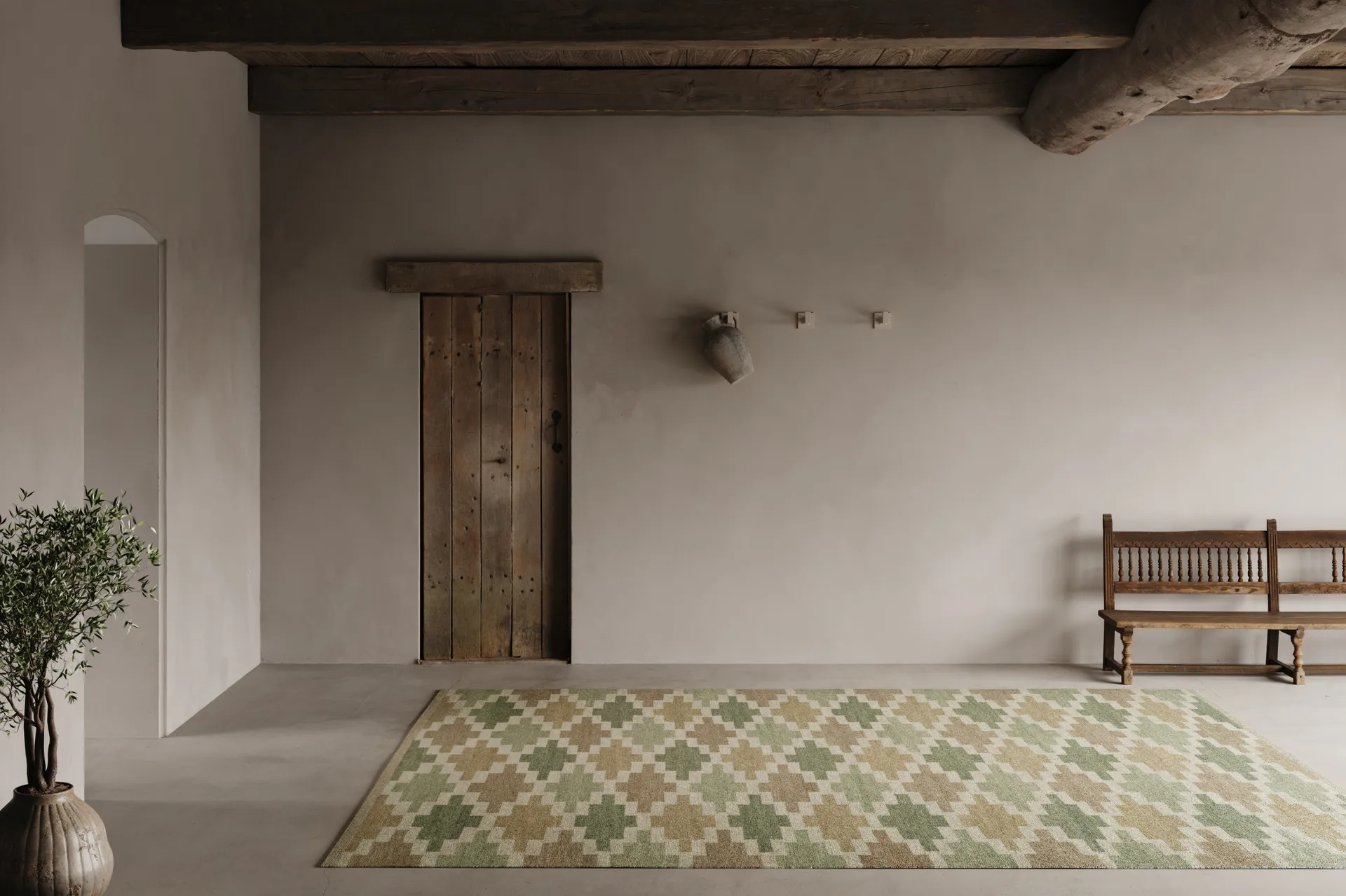 Röllakan Korsnäs tæppe, Grønbeige, 200x300 cm Classic Collection